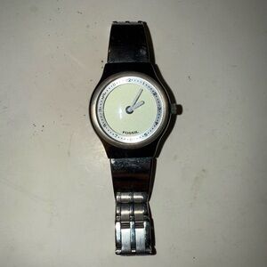 Fossil Big Tic JR-7843 Men’s Watch 37mm Silver Tone **Needs Battery**